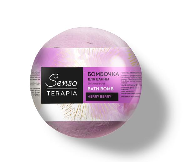 Senso Terapia Черничная витаминная бомбочка для ванны  «Merry berry», 110 г