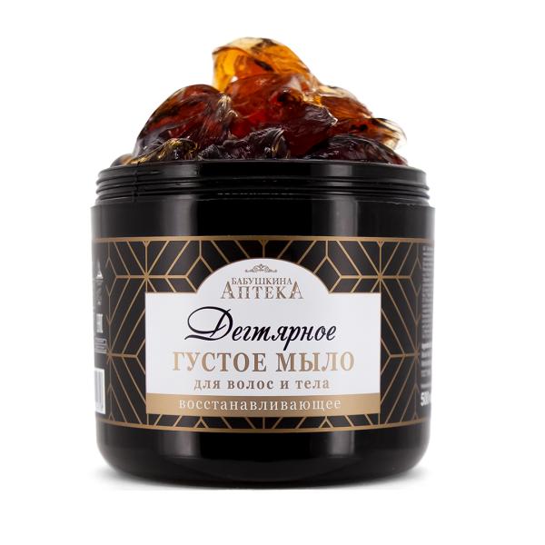 Бабушкина Аптека Густое мыло для волос и тела «Дегтярное», 500 мл в интернет-магазине «Русская Косметика».