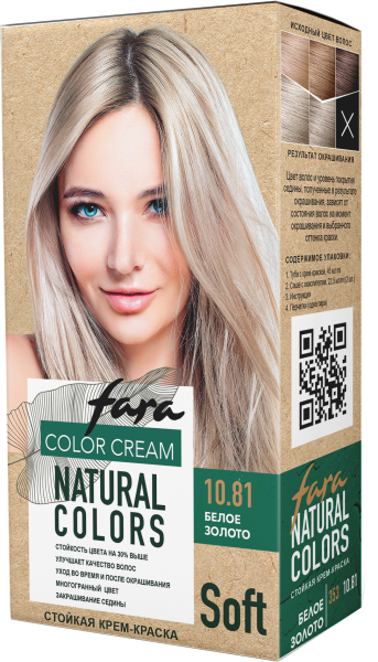 Fara Стойкая крем-краска для волос Natural Colors Soft 353 - Белое золото 10.81 Fara Стойкая крем-краска для волос Natural Colors Soft 353 - Белое золото 10.81