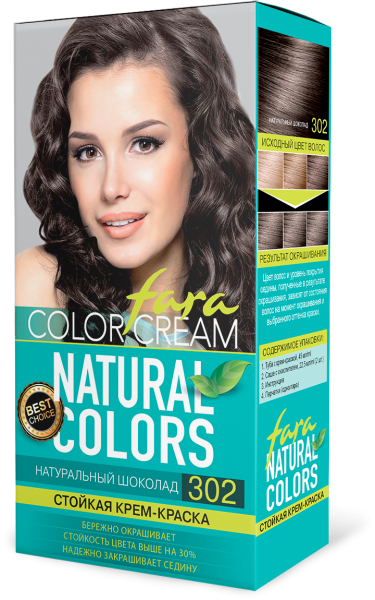 Fara Стойкая крем-краска для волос Natural Colors 302 - Натуральный шоколад Fara Стойкая крем-краска для волос Natural Colors 302 - Натуральный шоколад
