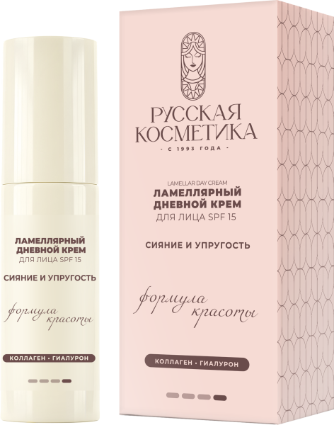 РК Ламеллярный дневной крем SPF 15 с коллагеном «СИЯНИЕ И УПРУГОСТЬ», 50 мл