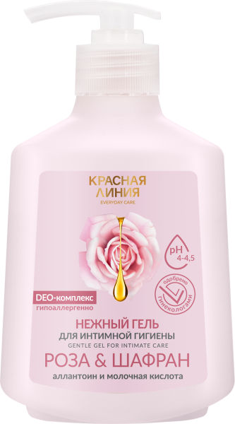 Нежный гель для интимной гигиены «Роза и Шафран» с аллантоином и молочной кислотой, 250 г