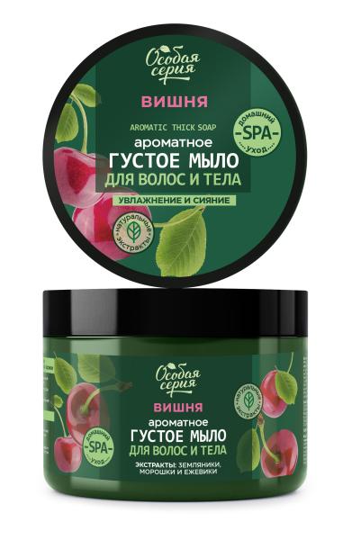 Особая серия Ароматное густое мыло для волос и тела "Вишня, увлажнение и сияние", 500 мл  Особая серия Ароматное густое мыло для волос и тела "Вишня, увлажнение и сияние", 500 мл