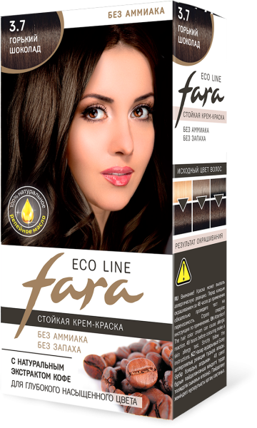 Fara Стойкая крем-краска для волос Eco Line 3.7 - Горький шоколад Fara Стойкая крем-краска для волос Eco Line 3.7 - Горький шоколад