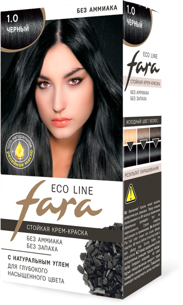 Fara Стойкая крем-краска для волос Eco Line 1.0 - Черный Fara Стойкая крем-краска для волос Eco Line 1.0 - Черный