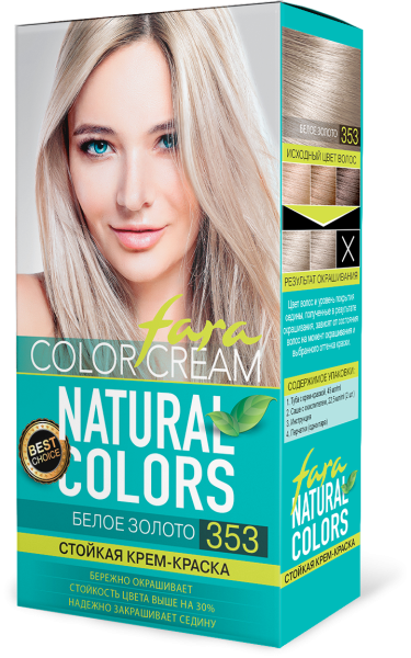 Fara Стойкая крем-краска для волос Natural Colors 353 - Белое золото Fara Стойкая крем-краска для волос Natural Colors 353 - Белое золото