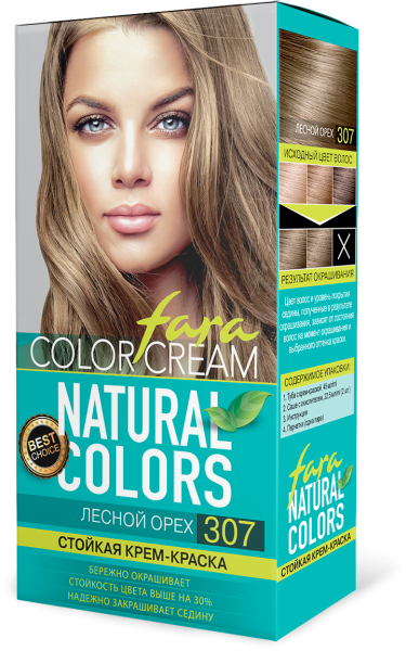 Fara Стойкая крем-краска для волос Natural Colors 307 - Лесной орех Fara Стойкая крем-краска для волос Natural Colors 307 - Лесной орех