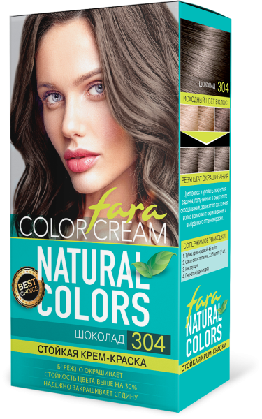 Fara Стойкая крем-краска для волос Natural Colors 304 - Шоколад Fara Стойкая крем-краска для волос Natural Colors 304 - Шоколад