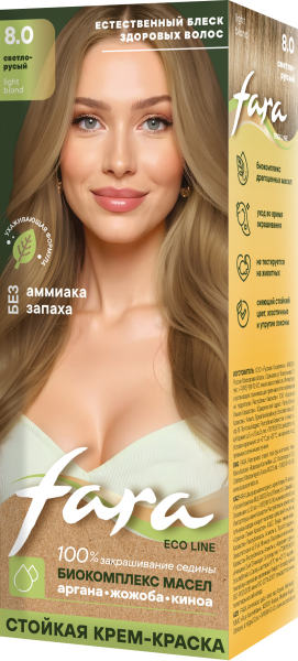 Fara Стойкая крем-краска для волос Eco Line 8.0 - Светло-русый