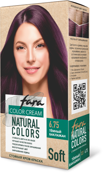Fara Стойкая крем-краска для волос Natural Colors Soft 321 - Темный баклажан 6.75 Fara Стойкая крем-краска для волос Natural Colors Soft 321 - Темный баклажан 6.75