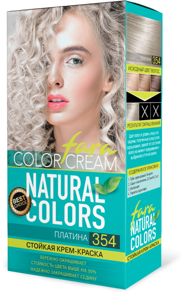 Fara Стойкая крем-краска для волос Natural Colors 354 - Платина Fara Стойкая крем-краска для волос Natural Colors 354 - Платина