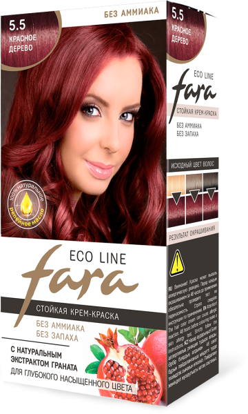 Fara Стойкая крем-краска для волос Eco Line 5.5 - Красное дерево Fara Стойкая крем-краска для волос Eco Line 5.5 - Красное дерево