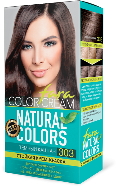Fara Стойкая крем-краска для волос Natural Colors 303 - Темный каштан Fara Стойкая крем-краска для волос Natural Colors 303 - Темный каштан