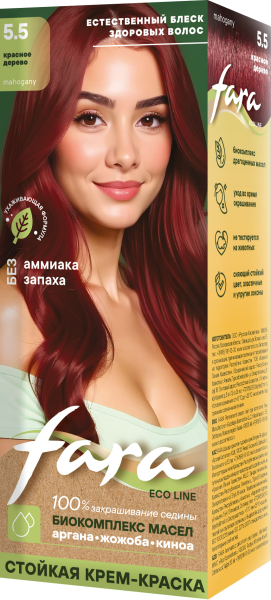 Fara Стойкая крем-краска для волос Eco Line 5.5 - Красное дерево