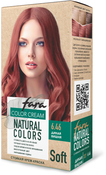 Fara Стойкая крем-краска для волос Natural Colors Soft 327 - Дикая вишня 6.46 Fara Стойкая крем-краска для волос Natural Colors Soft 327 - Дикая вишня 6.46
