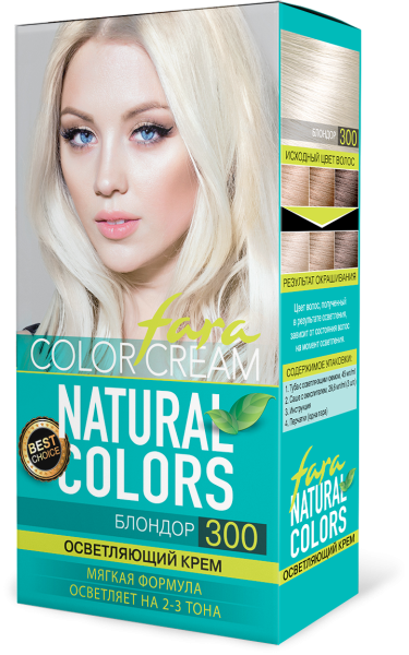 Fara Стойкая крем-краска для волос Natural Colors 300 - Блондор Fara Стойкая крем-краска для волос Natural Colors 300 - Блондор