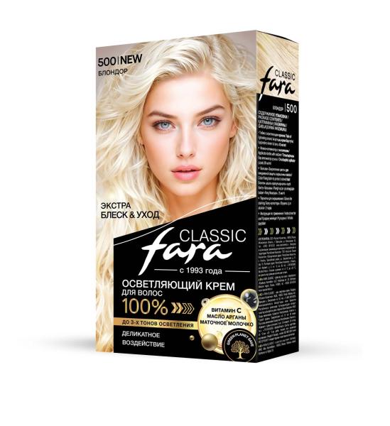 Fara Стойкая крем-краска для волос Classic 500 - Блондор Fara Стойкая крем-краска для волос Classic 500 - Блондор