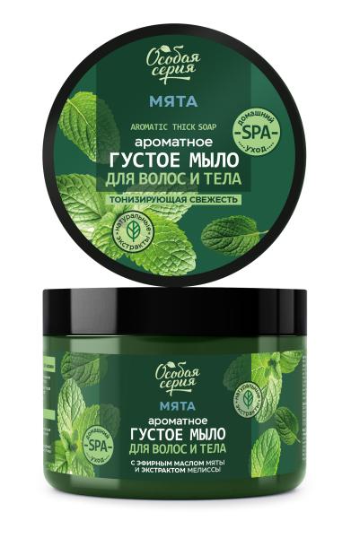 Особая серия Ароматное густое мыло для волос и тела "Мята, тонизирующая свежесть", 500 мл  Особая серия Ароматное густое мыло для волос и тела "Мята, тонизирующая свежесть", 500 мл  в интернет-магазине «Русская Косметика».