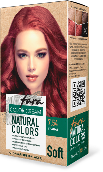 Fara Стойкая крем-краска для волос Natural Colors Soft 328 - Гранат 7.54 Fara Стойкая крем-краска для волос Natural Colors Soft 328 - Гранат 7.54