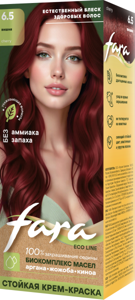 Fara Стойкая крем-краска для волос Eco Line 6.5 - Вишня