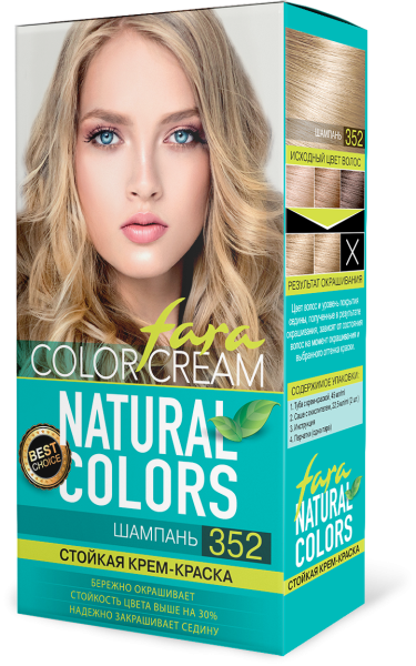 Fara Стойкая крем-краска для волос Natural Colors 352 - Шампань Fara Стойкая крем-краска для волос Natural Colors 352 - Шампань