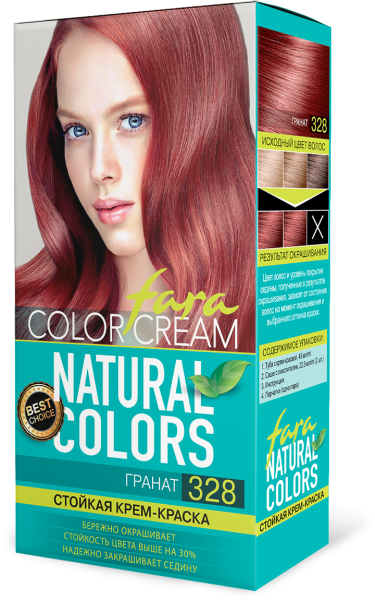 Fara Стойкая крем-краска для волос Natural Colors 328 - Гранат Fara Стойкая крем-краска для волос Natural Colors 328 - Гранат