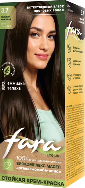 Fara Стойкая крем-краска для волос Eco Line 3.7 - Горький шоколад