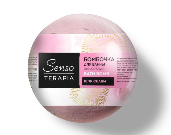 Senso Terapia Клубничная увлажняющая бомбочка для ванны «Pink charm», 110 г