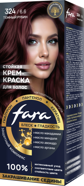 Fara NC NEW Стойкая крем-краска для волос тон 324/6.6 - Тёмный рубин Fara NC NEW Стойкая крем-краска для волос тон 324/6.6 - Тёмный рубин