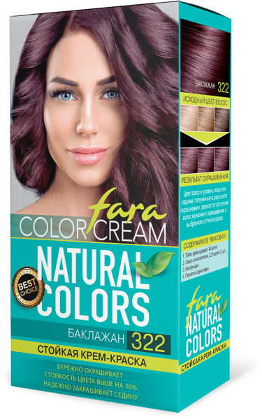 Fara Стойкая крем-краска для волос Natural Colors 322 - Баклажан Fara Стойкая крем-краска для волос Natural Colors 322 - Баклажан