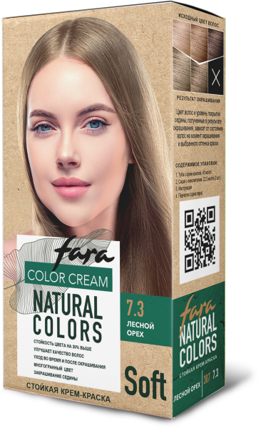 Fara Стойкая крем-краска для волос Natural Colors Soft 307 - Лесной орех 7.3 Fara Стойкая крем-краска для волос Natural Colors Soft 307 - Лесной орех 7.3