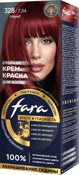Fara NC NEW Стойкая крем-краска для волос тон 328/7.54 - Гранат Fara NC NEW Стойкая крем-краска для волос тон 328/7.54 - Гранат