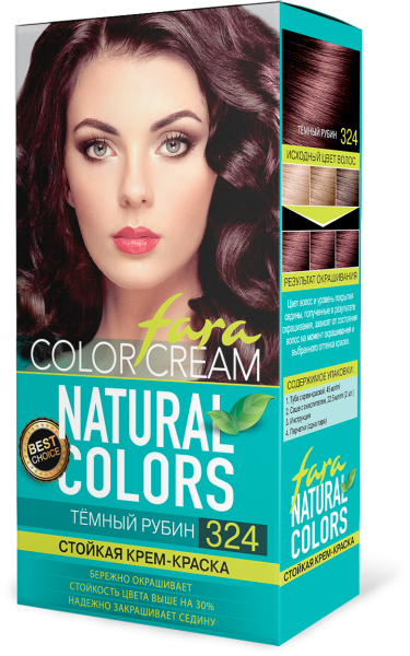 Fara Стойкая крем-краска для волос Natural Colors 324 - Темный рубин Fara Стойкая крем-краска для волос Natural Colors 324 - Темный рубин