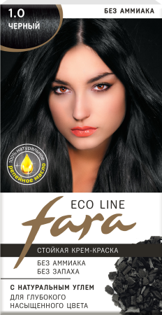 Купить Fara Стойкая крем-краска для волос Eco Line 1.0 - Черный в интернет-магазине производителя краски для волос «Русская Косметика».
