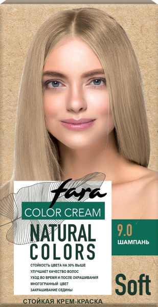 Fara Стойкая крем-краска для волос Natural Colors Soft 352 - Шампань 9.0 Фото Fara Стойкая крем-краска для волос Natural Colors Soft 352 - Шампань 9.0 в интернет-магазине производителя краски для волос «Русская Косметика».