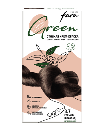 Купить Fara Стойкая крем-краска для волос Eco Line Green 3.7 – Горький шоколад  в интернет-магазине производителя краски для волос «Русская Косметика».