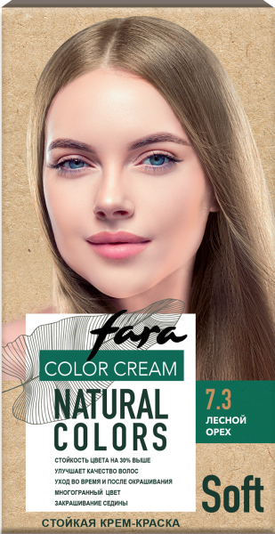 Fara Стойкая крем-краска для волос Natural Colors Soft 307 - Лесной орех 7.3 Фото Fara Стойкая крем-краска для волос Natural Colors Soft 307 - Лесной орех 7.3 в интернет-магазине производителя краски для волос «Русская Косметика».