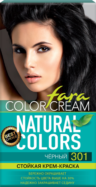 Fara Стойкая крем-краска для волос Natural Colors 301 - Черный Фото Fara Стойкая крем-краска для волос Natural Colors 301 - Черный в интернет-магазине производителя краски для волос «Русская Косметика».
