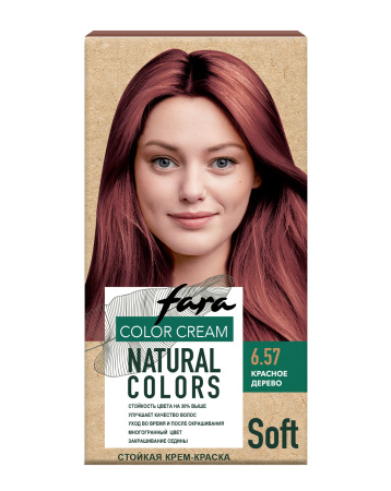 Купить Fara Стойкая крем-краска для волос Natural Colors Soft 325 - Красное дерево 6.57 в интернет-магазине производителя краски для волос «Русская Косметика».