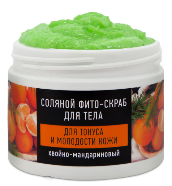 Особая серия Фито-скраб для тела соляной для тонуса и молодости кожи «Хвойно-мандариновый», 400 г в интернет-магазине «Русская Косметика».
