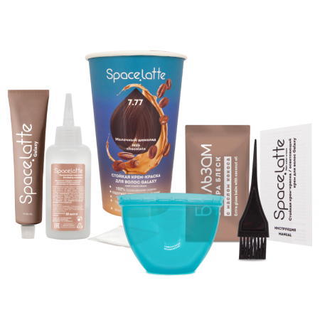 Купить Space Latte Galaxy Стойкая крем-краска для волос Молочный шоколад - 7.77 в интернет-магазине производителя краски для волос «Русская Косметика».