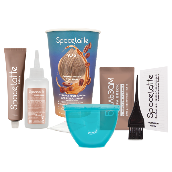 Space Latte Galaxy Стойкая крем-краска для волос Бежевый блондин - 9.75 Фото Space Latte Galaxy Стойкая крем-краска для волос Бежевый блондин - 9.75 в интернет-магазине производителя краски для волос «Русская Косметика».