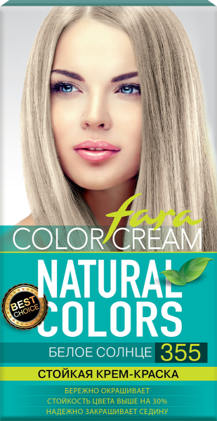 Fara Стойкая крем-краска для волос Natural Colors 355 - Белое солнце Фото Fara Стойкая крем-краска для волос Natural Colors 355 - Белое солнце в интернет-магазине производителя краски для волос «Русская Косметика».