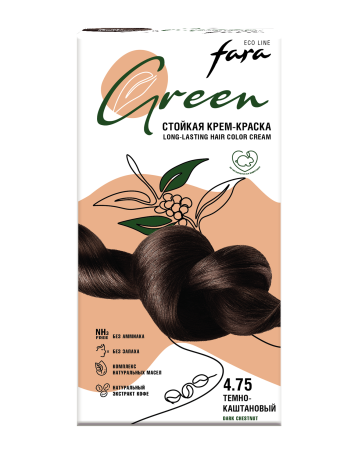 Купить Fara Стойкая крем-краска для волос Eco Line Green 4.75 – темно-каштановый в интернет-магазине производителя краски для волос «Русская Косметика».