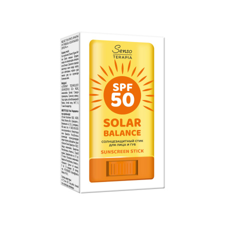 Senso Terapia Солнцезащитный стик для лица и губ  "Solar balance"/"Солнечный баланс", 15 гр в интернет-магазине российского производителя «Русская Косметика».