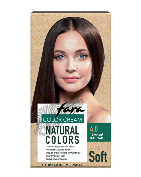 Fara Стойкая крем-краска для волос Natural Colors Soft 303 - Темный каштан 4.0 Фото Fara Стойкая крем-краска для волос Natural Colors Soft 303 - Темный каштан 4.0 в интернет-магазине производителя краски для волос «Русская Косметика».