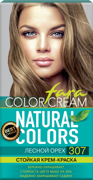 Fara Стойкая крем-краска для волос Natural Colors 307 - Лесной орех Фото Fara Стойкая крем-краска для волос Natural Colors 307 - Лесной орех в интернет-магазине производителя краски для волос «Русская Косметика».