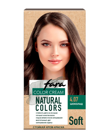 Купить Fara Стойкая крем-краска для волос Natural Colors Soft  304 - Шоколад 4.07 в интернет-магазине производителя краски для волос «Русская Косметика».