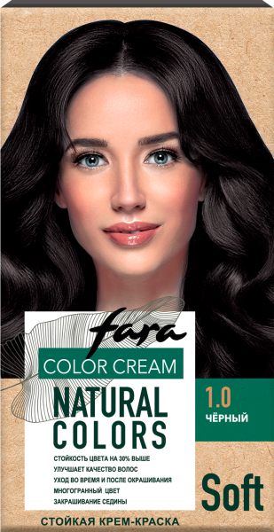 Fara Стойкая крем-краска для волос Natural Colors Soft 301 - Черный 1.0 Фото Fara Стойкая крем-краска для волос Natural Colors Soft 301 - Черный 1.0 в интернет-магазине производителя краски для волос «Русская Косметика».