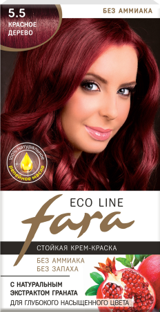 Купить Fara Стойкая крем-краска для волос Eco Line 5.5 - Красное дерево в интернет-магазине производителя краски для волос «Русская Косметика».